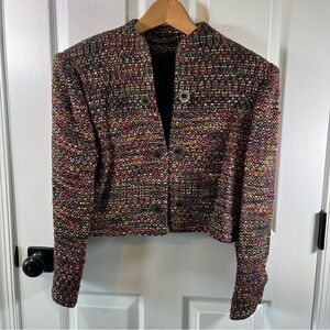 Kathleen Weir-West Handwoven Custom Made Cropped Jacket Sz 10/12 M L Fiber Arts